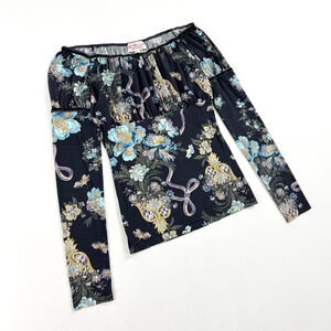 y2k Blumarine off the shoulder long sleeve top